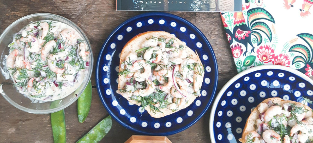 Kanapki z pastą śnaidaniową z krewetkami