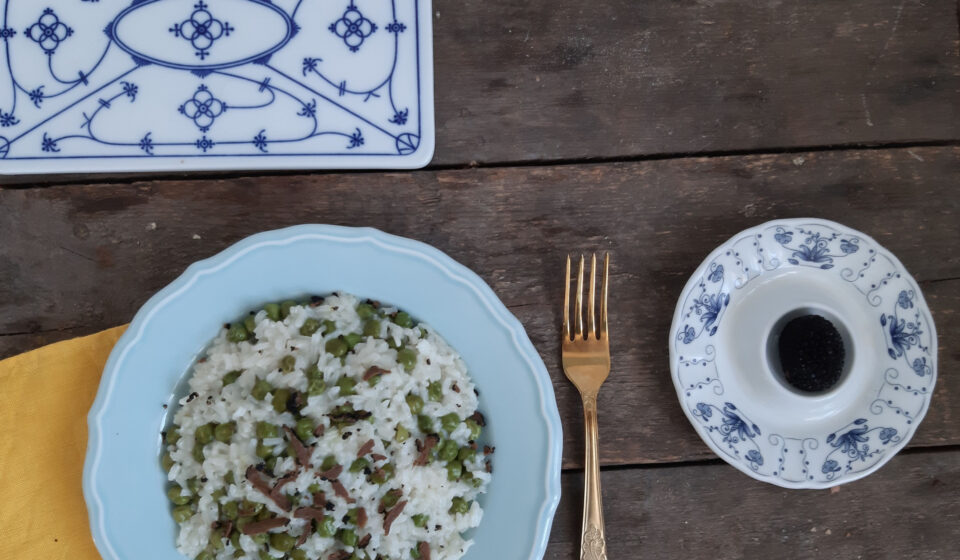 Risotto z groszkiem i letnią truflą