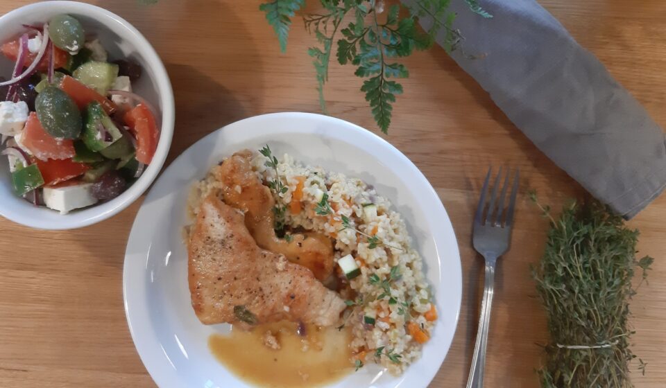 Indyk z kaszą po grecku